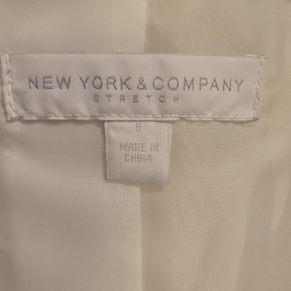New York & Company Cream Ruffle Suit Jacket - Picture 2 of 4
